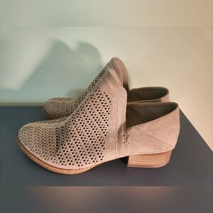 Vince Camuto Beige Perforated Ankle Boots